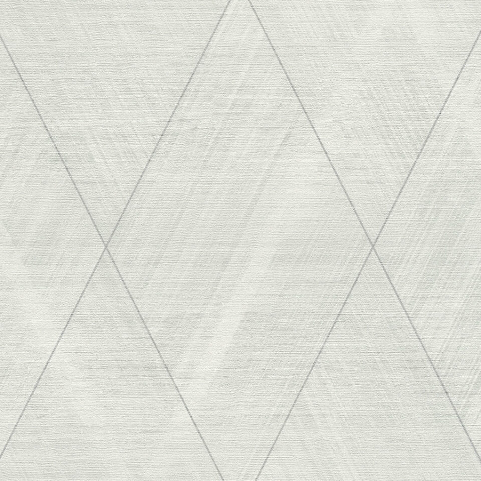 Erleben Sie die Schönheit der Textiloptik Tapete mit Rauten Muster – Metallic, Weiß. sauber, zeitlos und beeindruckend. Lassen Sie sich von unserem Team beim Verkleben unterstützen und genießen Sie Ihr neues Zuhause.