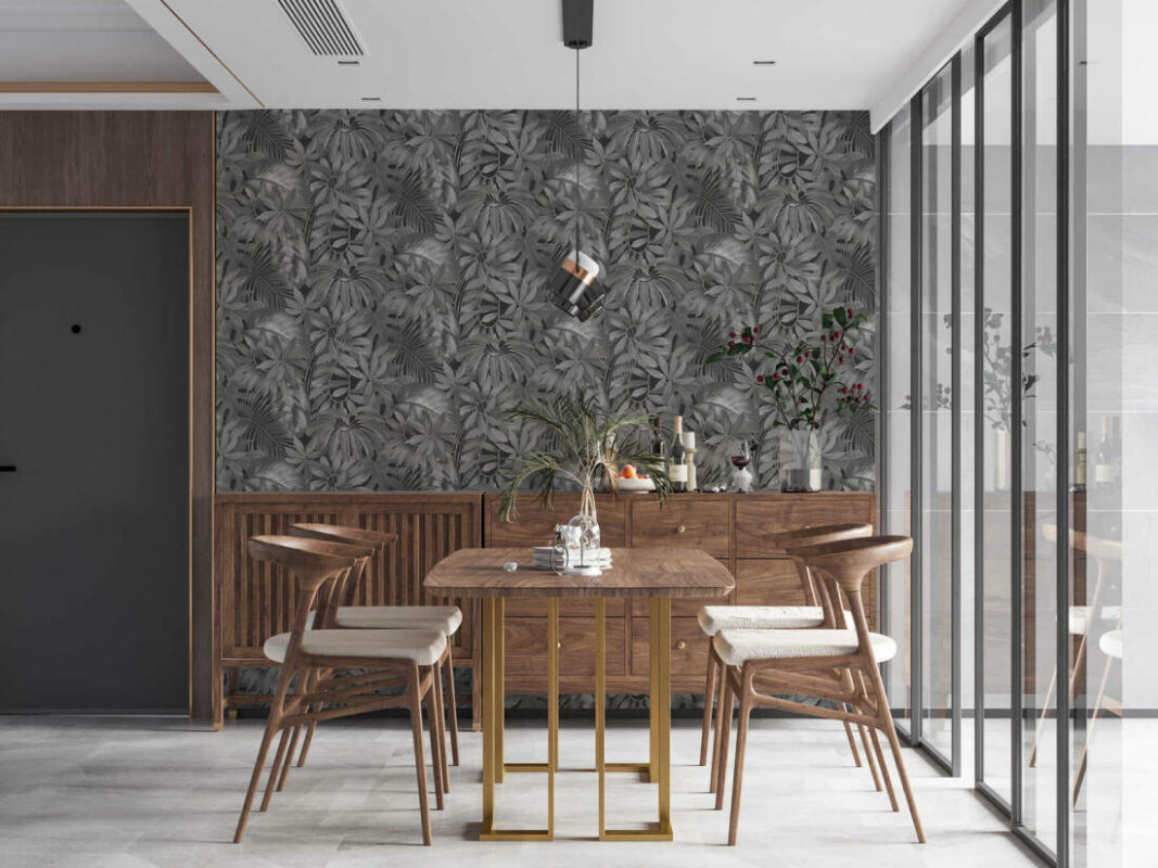 AS Creation Tapete Floral - Grau - Schwarz Mit der A.S. Création Vliestapete, Modell 387203, aus der "PintWalls" Kollektion können Sie eine zeitlose Eleganz in Ihre Räume bringen.